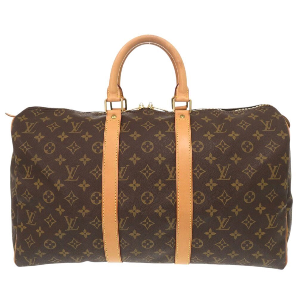 LOUIS VUITTON Authentic Brown Monogram Keepall 45 Boston Bag - Picture 2 of 10